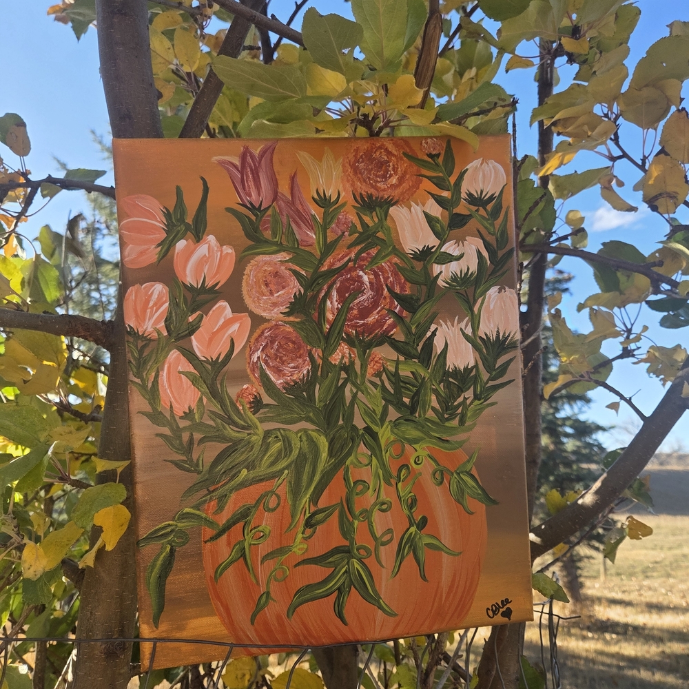 Floral Art Painting on Canvas